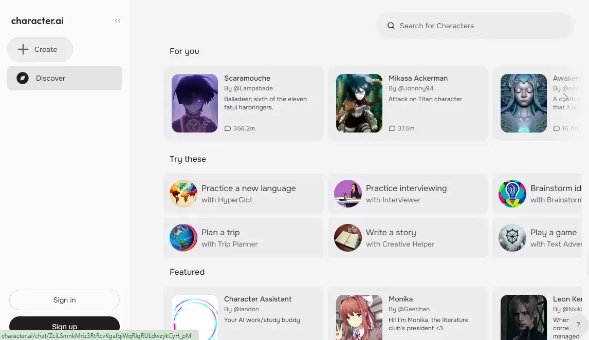 Character.AI-Character.ai 是一个基于AI人工智能的聊天机器人平台