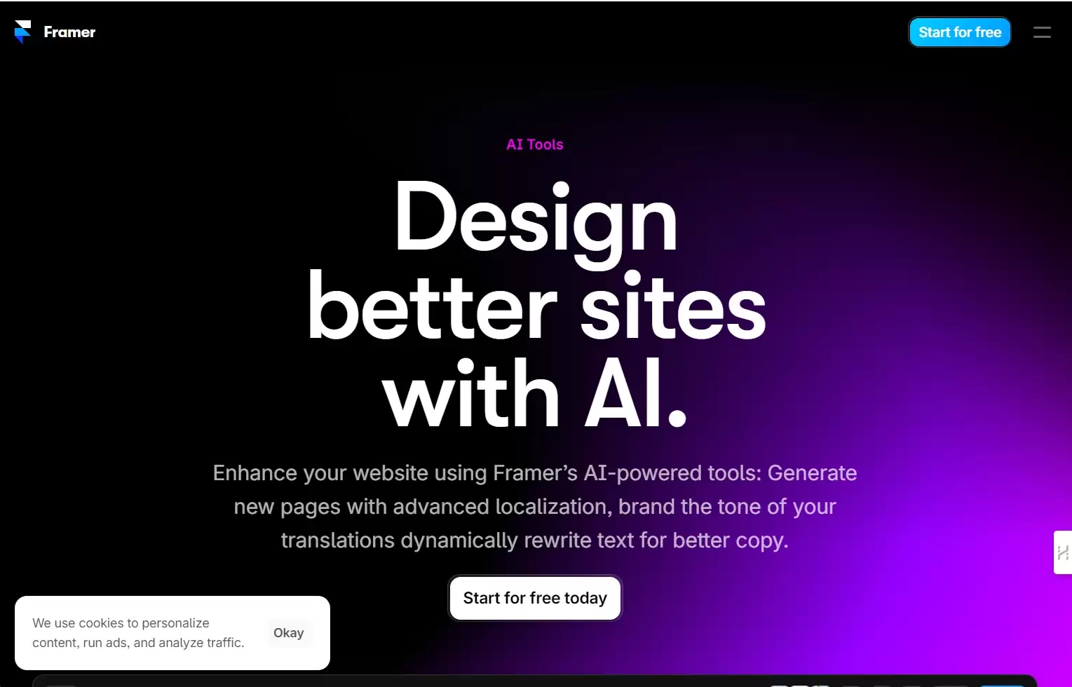 Framer AI-Framer原是一个多合一的网页和移动端原型设计工具
