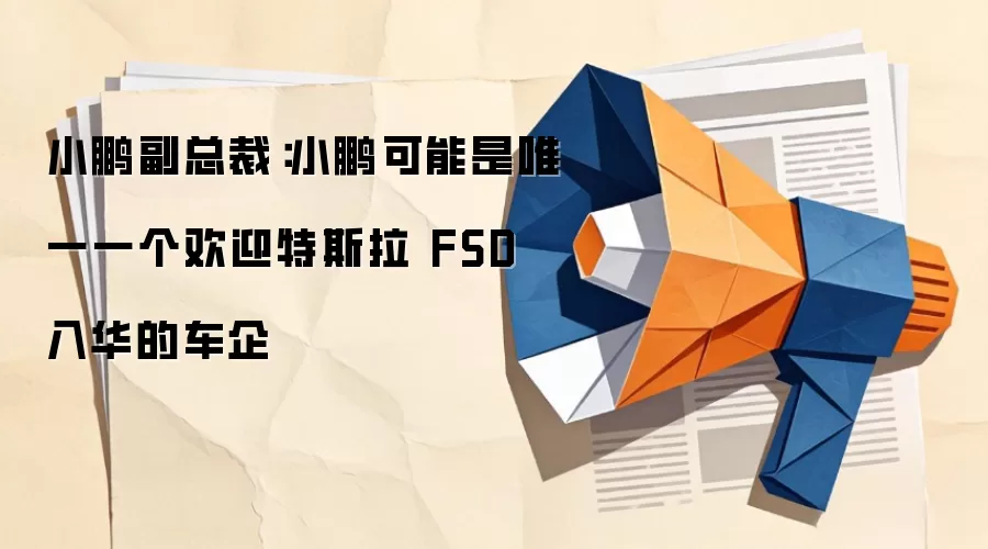 小鹏副总裁：小鹏可能是唯一一个欢迎特斯拉FSD入华的车企