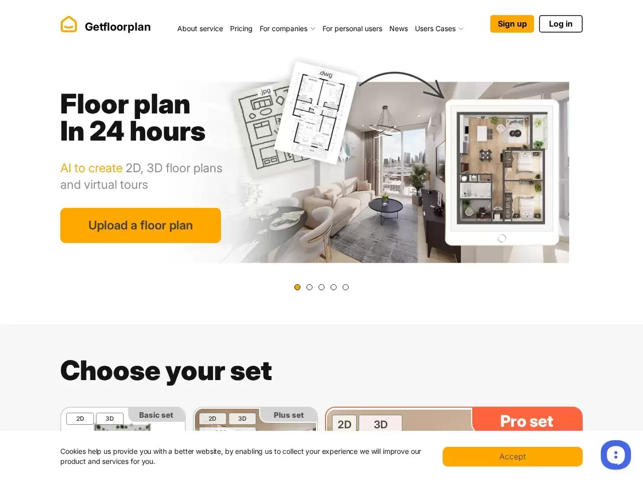 Getfloorplan-Getfloorplan是一种在线3D平面图设计工具