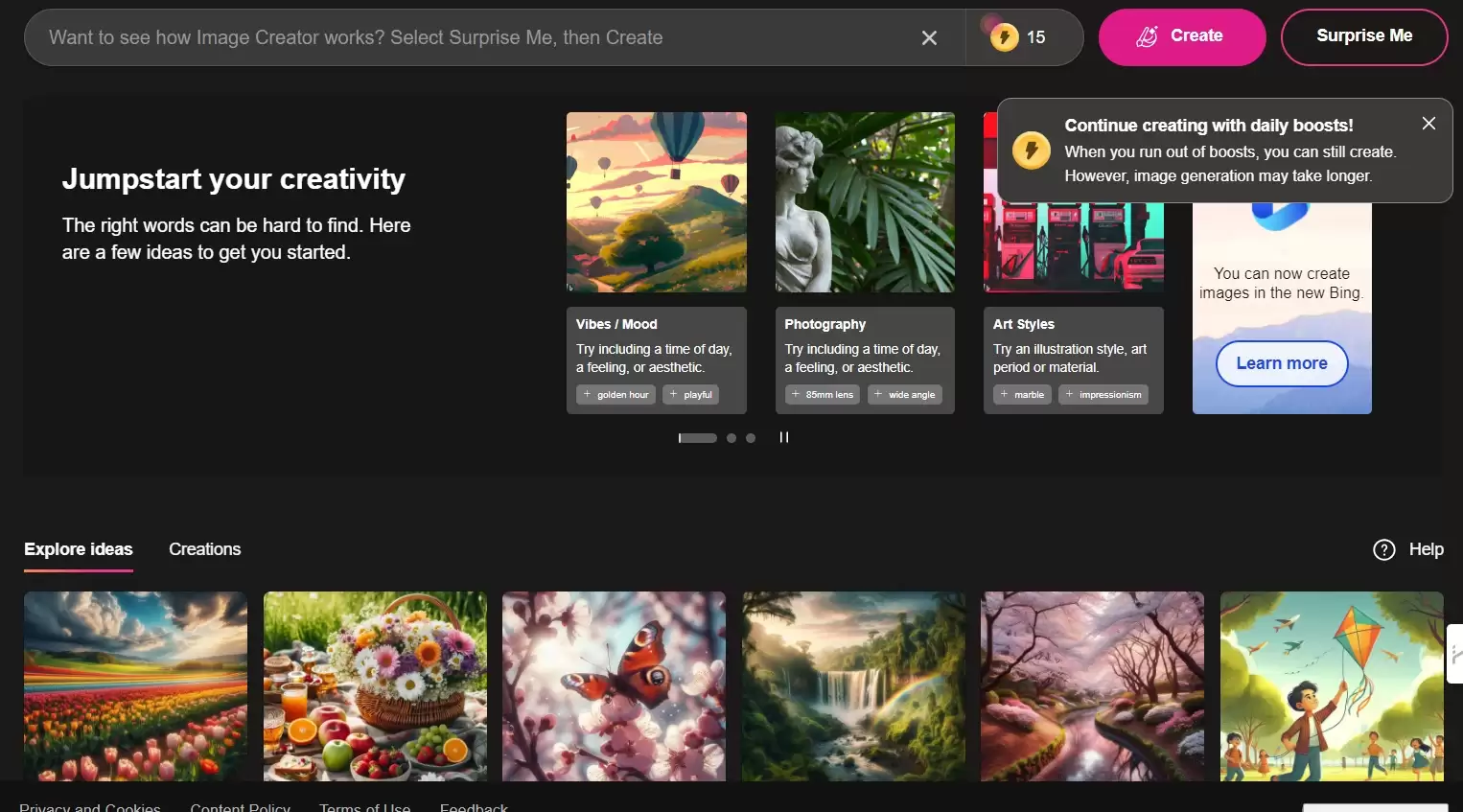 Bing Image Creator-Bing Image Creator 可帮助您直接从 Microsoft Edge 的侧边栏使用 DALL-E 生成 AI 图像