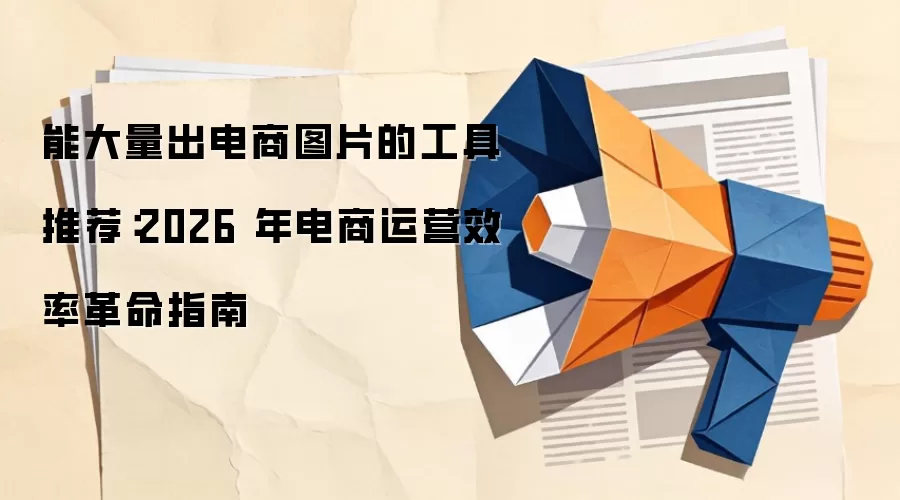 能大量出电商图片的工具推荐：2026 年电商运营效率革命指南