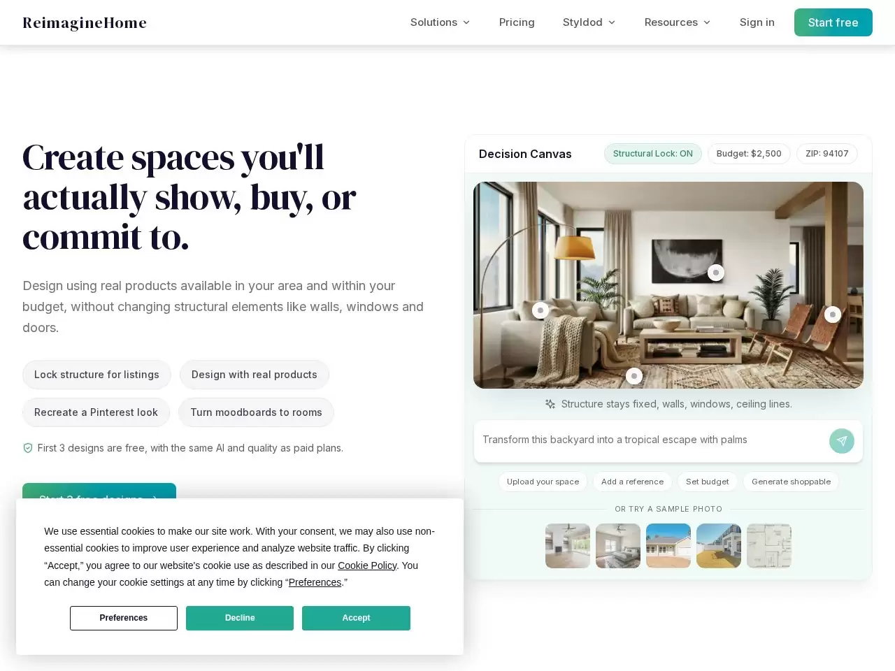 REimagine Home: AI-REimagine Home: AI是一款一键式室内设计生成工具