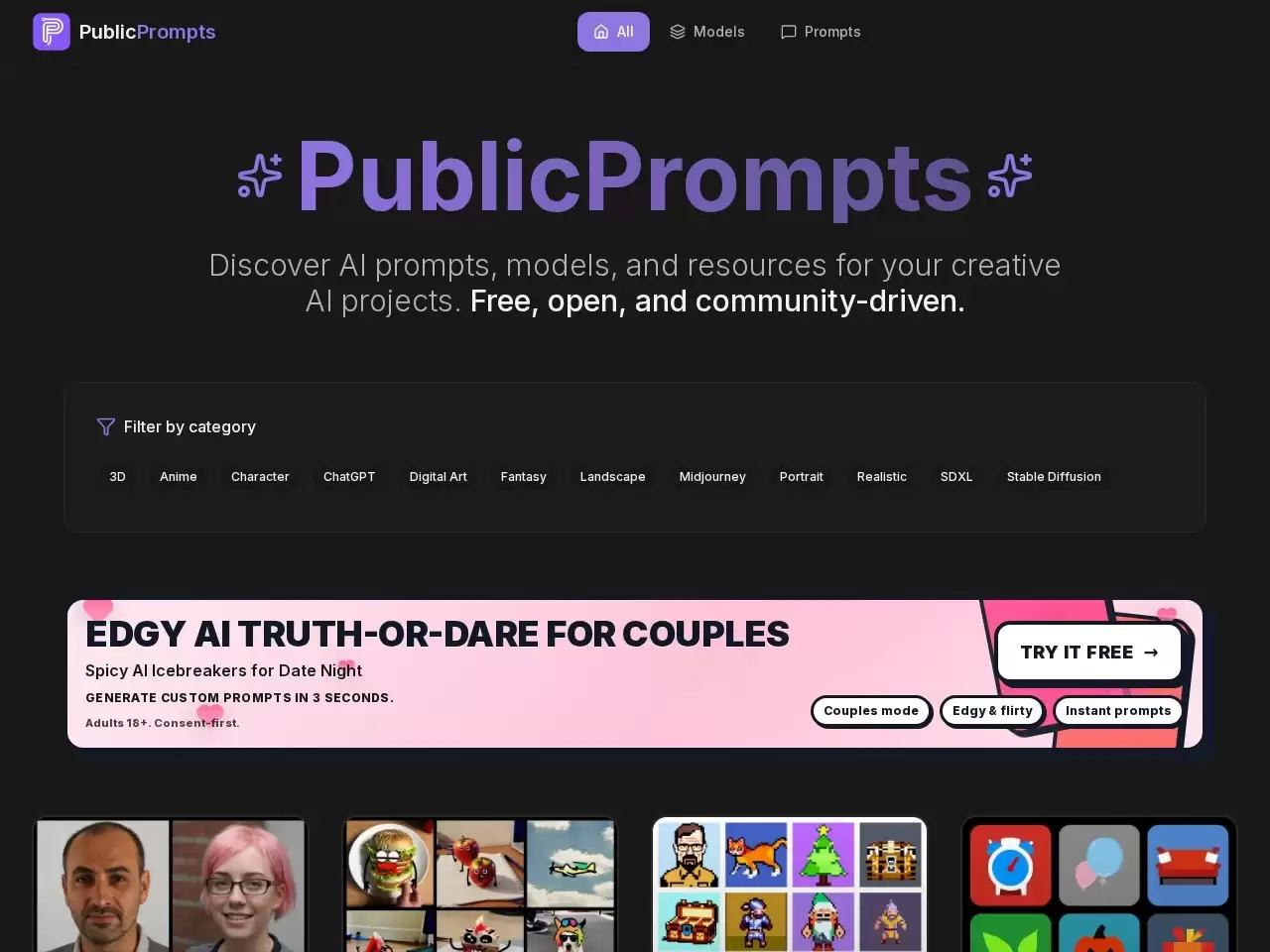 PublicPrompts-PublicPrompts是一种数字艺术社区平台