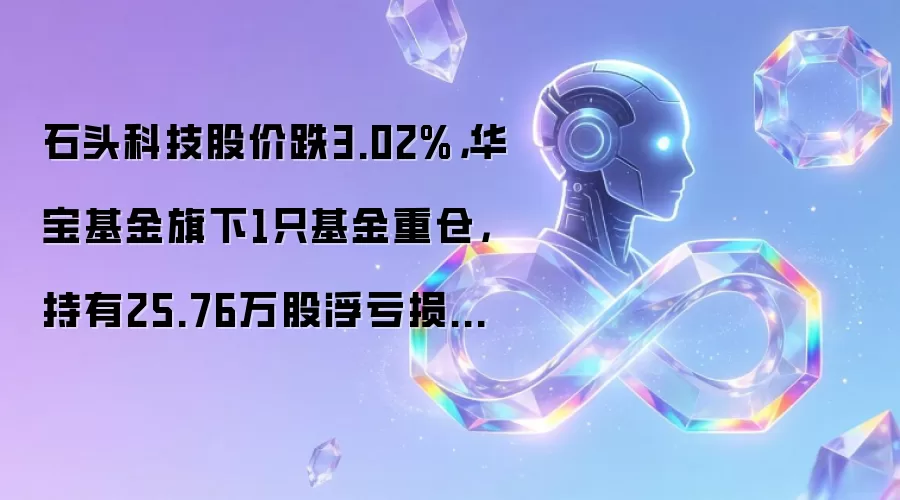 石头科技股价跌3.02%,华宝基金旗下1只基金重仓,持有25.76万股浮亏损失97.36万元