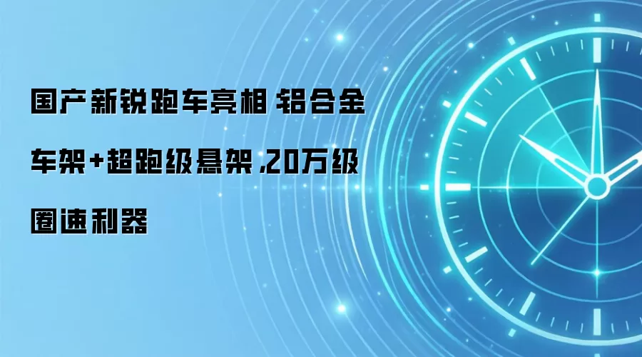 国产新锐跑车亮相:铝合金车架+超跑级悬架,20万级圈速利器