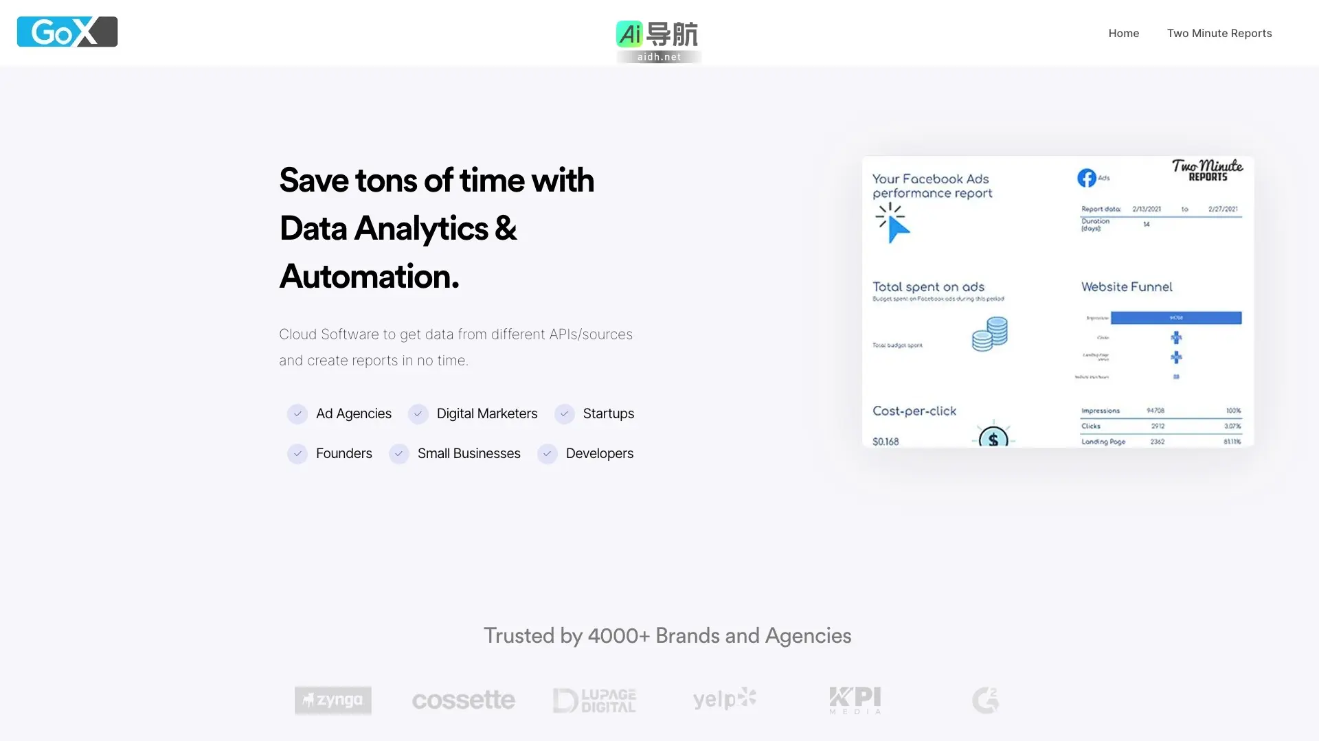 GoX 提供高效的数据分析和自动化报告工具，帮助用户节省时间