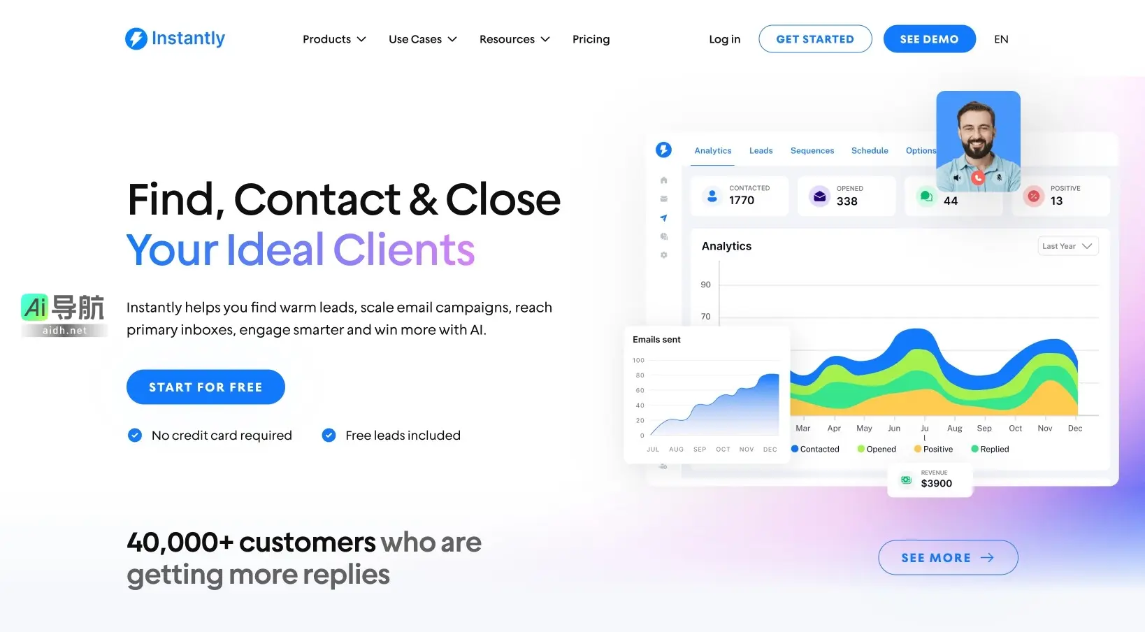 Instantly.ai 通过AI技术帮助企业高效寻找潜在客户，优化邮件营销，提升业务增长