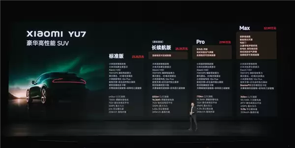 雷军回应武契奇说小米车很漂亮但买不起:总统先生 YU7标准版定价23.35万