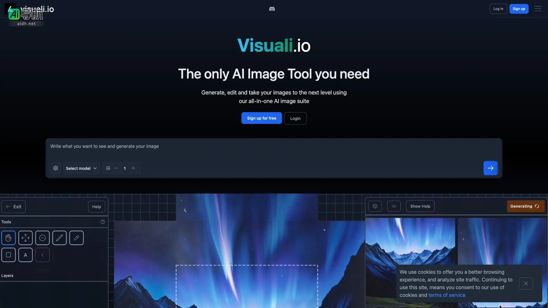 Visuali 是一个全能的AI图像工具，助力用户生成、编辑和提升创意视觉