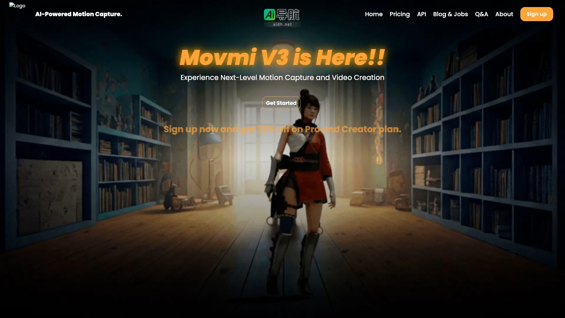 Movmi 提供AI驱动的人体动作捕捉软件，助力3D动画创作与高效团队协作