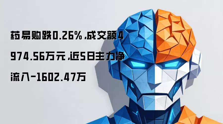 药易购跌0.26%,成交额4974.56万元,近5日主力净流入-1602.47万