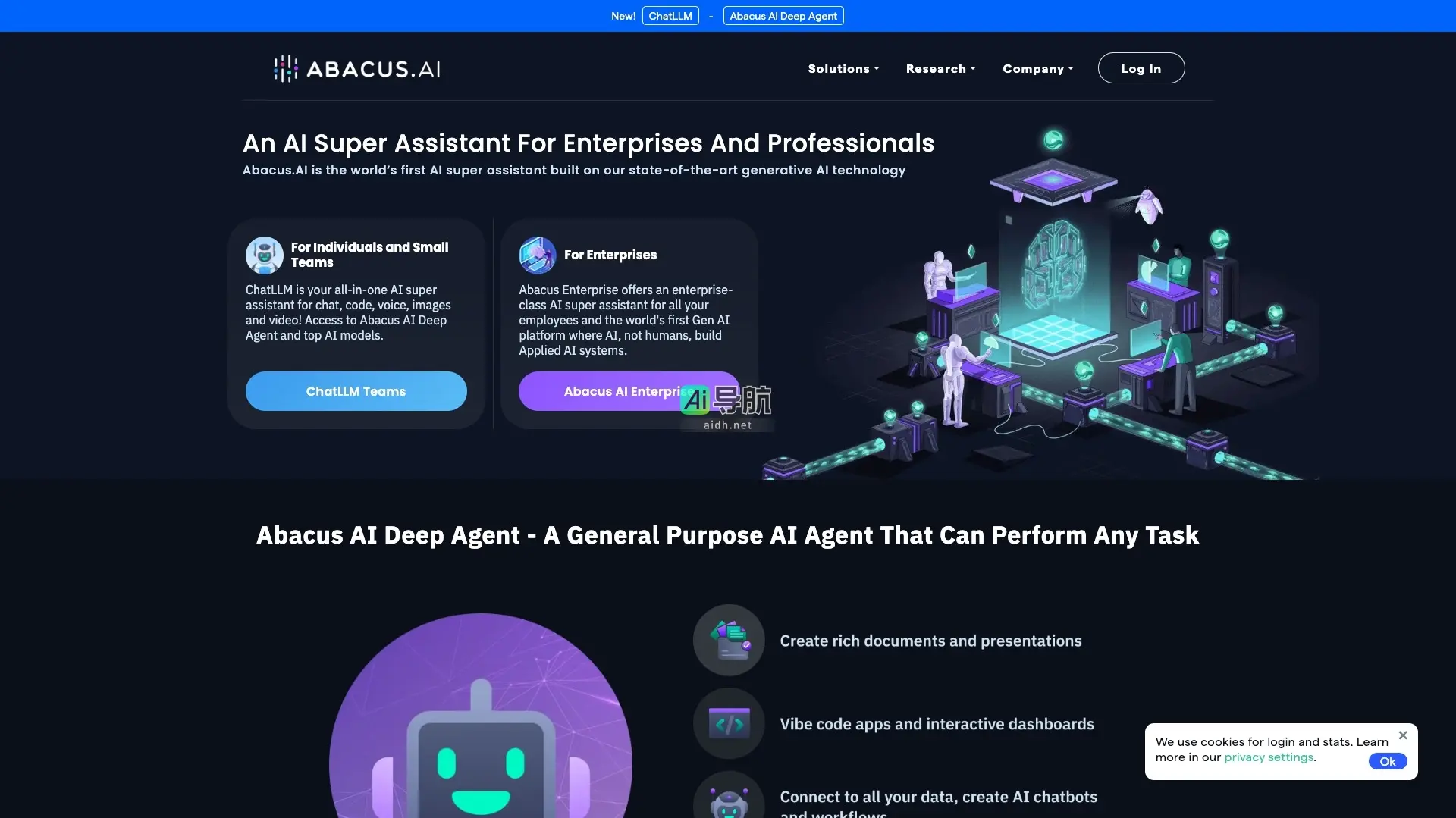 Abacus.AI 提供企业级AI超级助手，自动化各类工作，提升效率