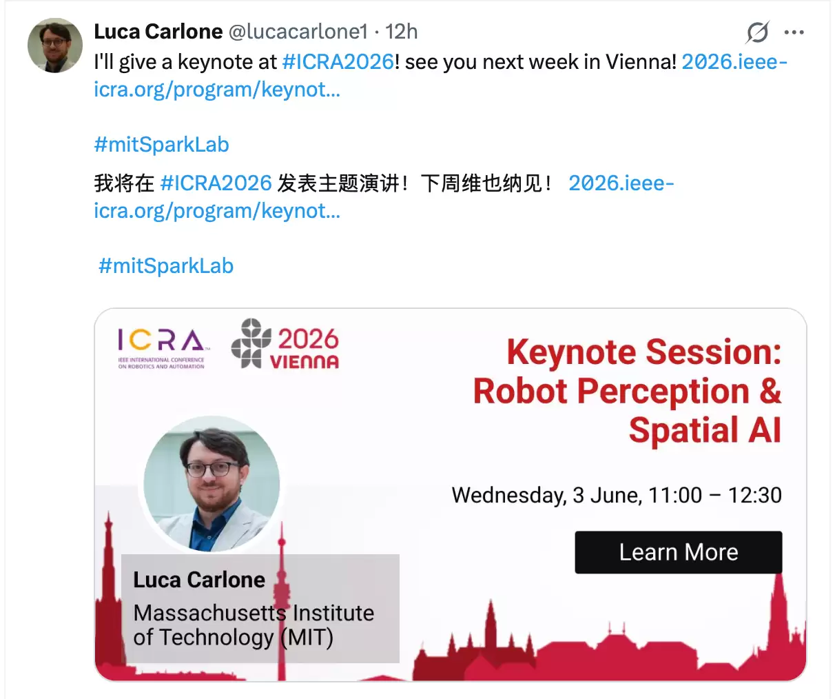 一人9篇ICRA!MIT Keynote定档+14展商抢发,开幕倒计时5天引爆