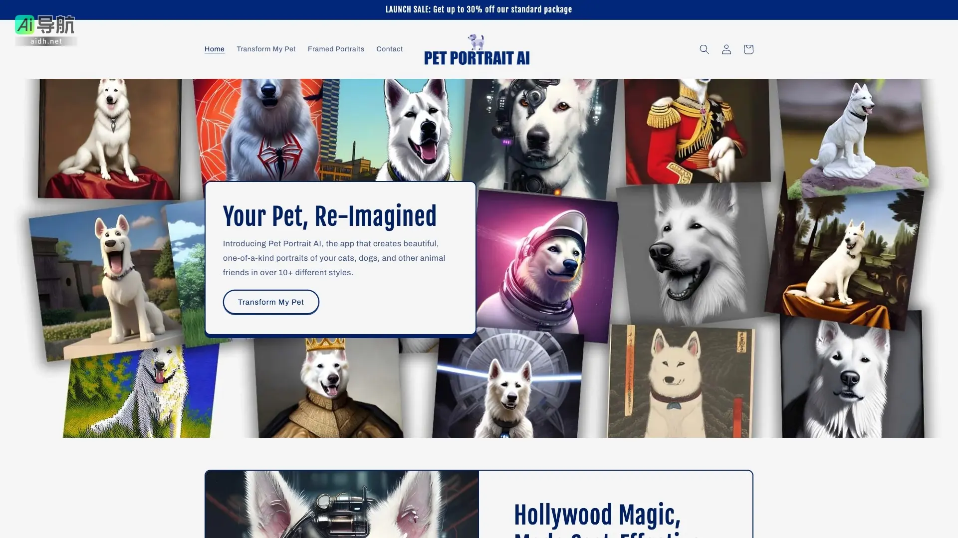 PetPortrait.AI 利用AI技术为宠物创造独特艺术肖像，展现个性与创意