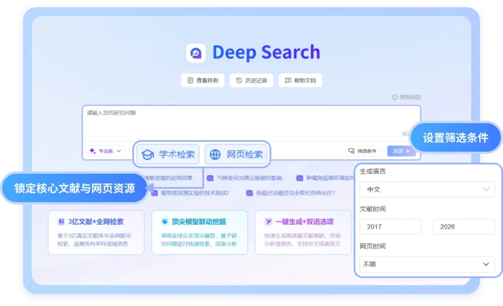 文献调研报告 – 智能文献检索与分析平台-3亿+真实文献智能分析