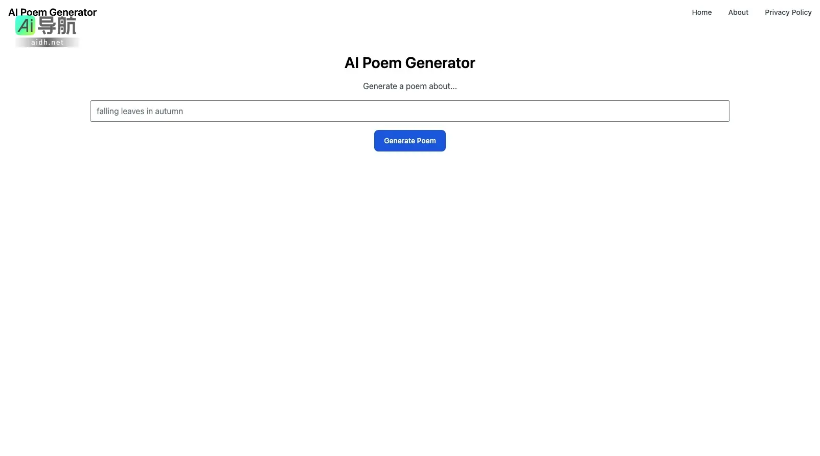 AI Poem Generator 免费AI诗歌生成器，轻松创作押韵诗篇