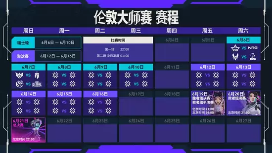 2026无畏契约伦敦大师赛赛程日历