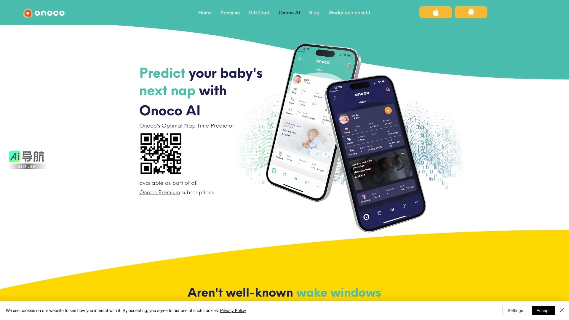 Onoco app 通过个性化的睡眠预测工具，帮助父母优化宝宝的睡眠习惯和发展