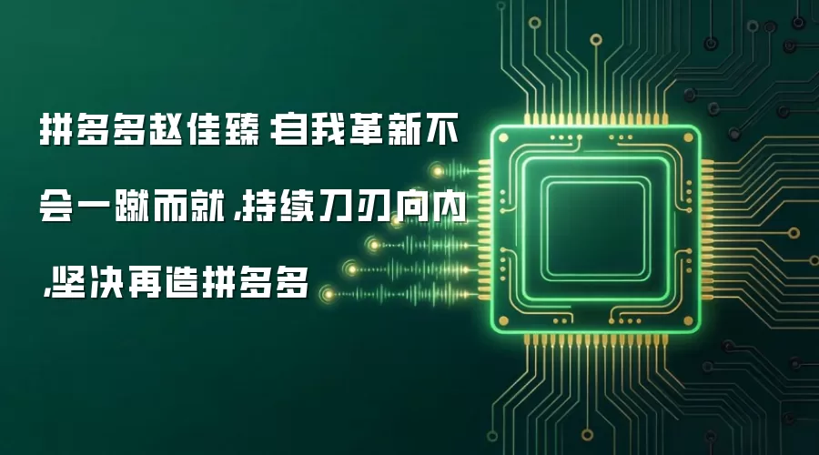 拼多多赵佳臻:自我革新不会一蹴而就,持续刀刃向内,坚决再造拼多多