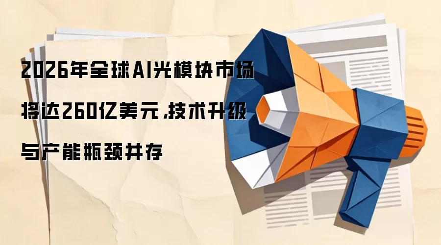 2026年全球AI光模块市场将达260亿美元,技术升级与产能瓶颈并存