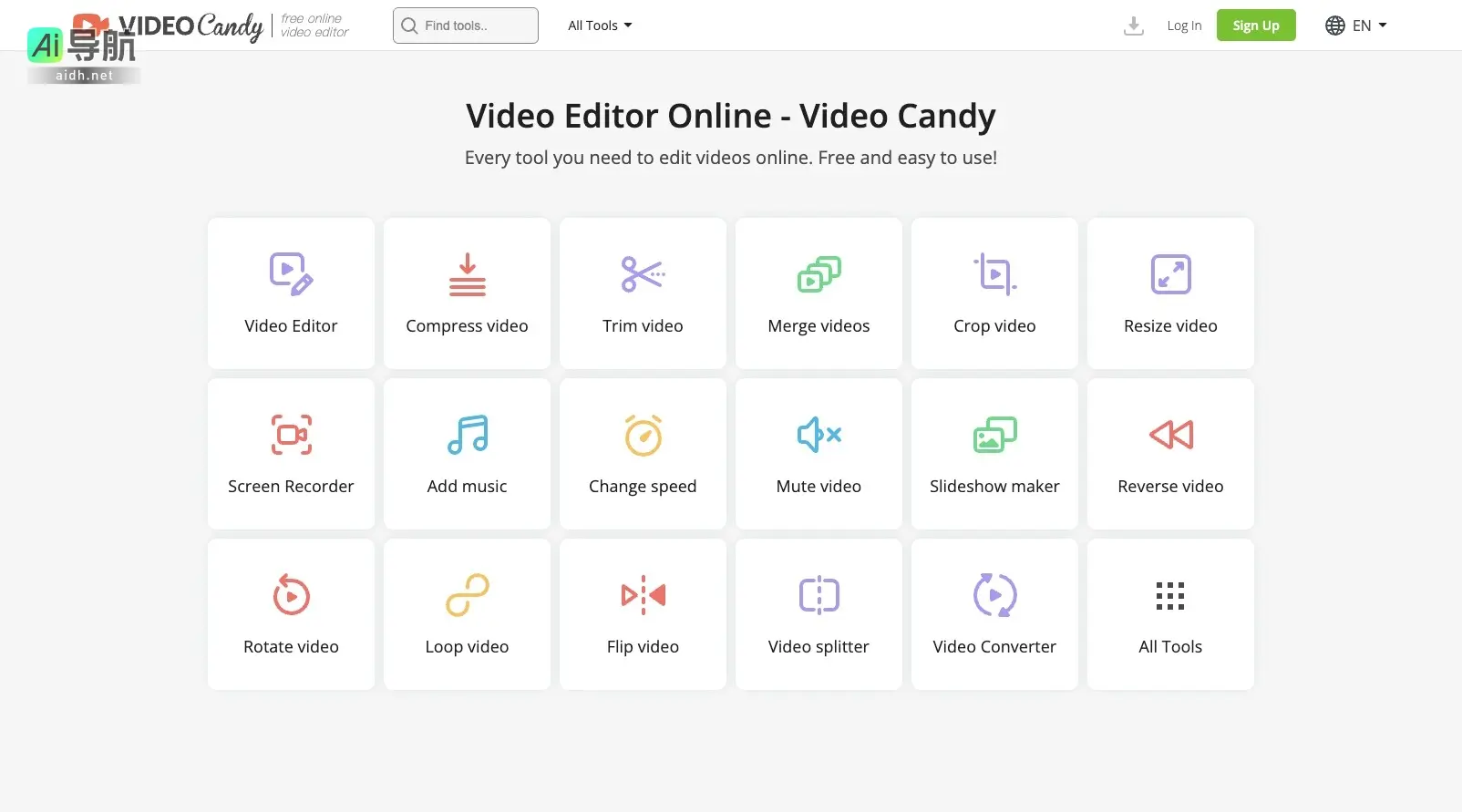Video Candy 提供免费、简单的在线视频编辑工具，满足各种视频处理需求