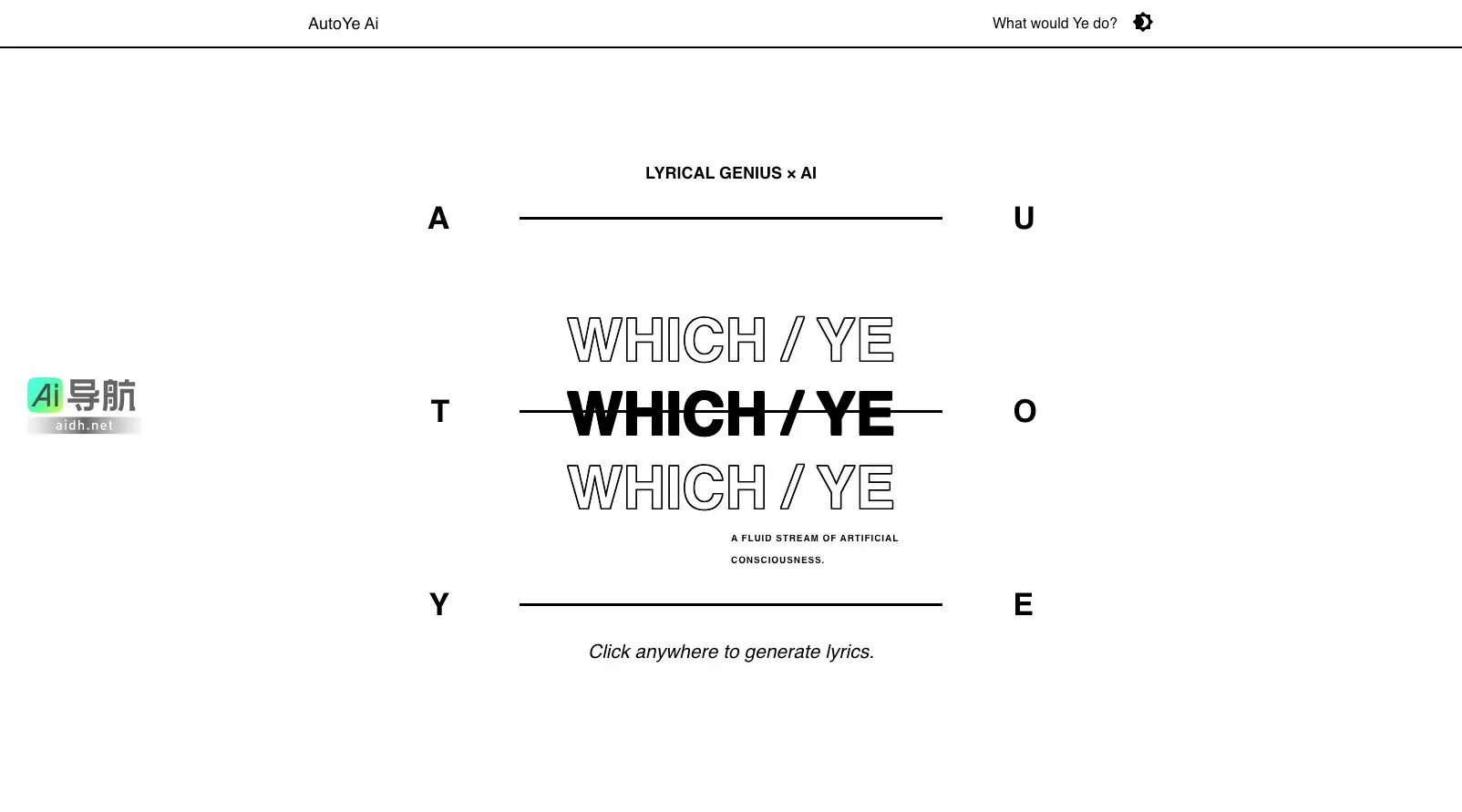 ye lyrics generator AutoYe Ai 利用人工智能生成歌词，激发创作灵感