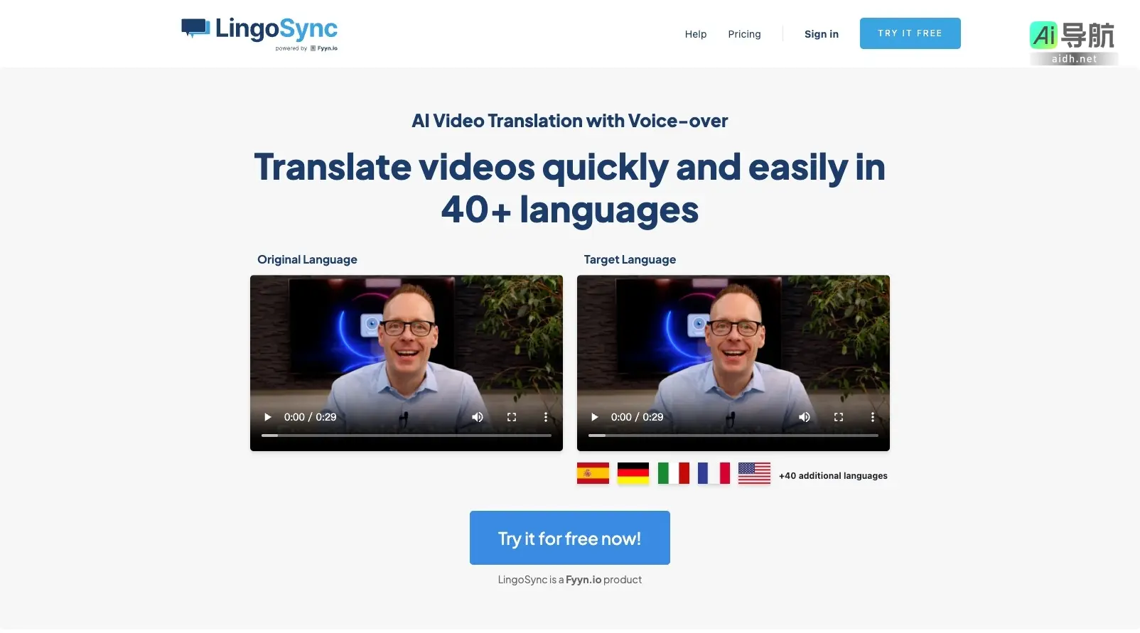 Unleash the potential of seamless video translations – Connect with diverse audiences worldwide for unparalleled global reach! LingoSync提供快速、便捷的AI视频翻译，助力全球观众连接与传播
