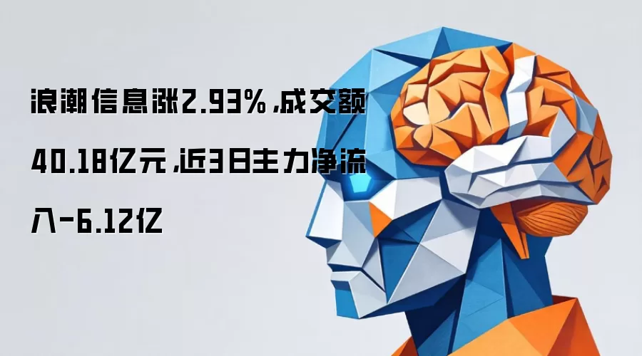 浪潮信息涨2.93%,成交额40.18亿元,近3日主力净流入-6.12亿