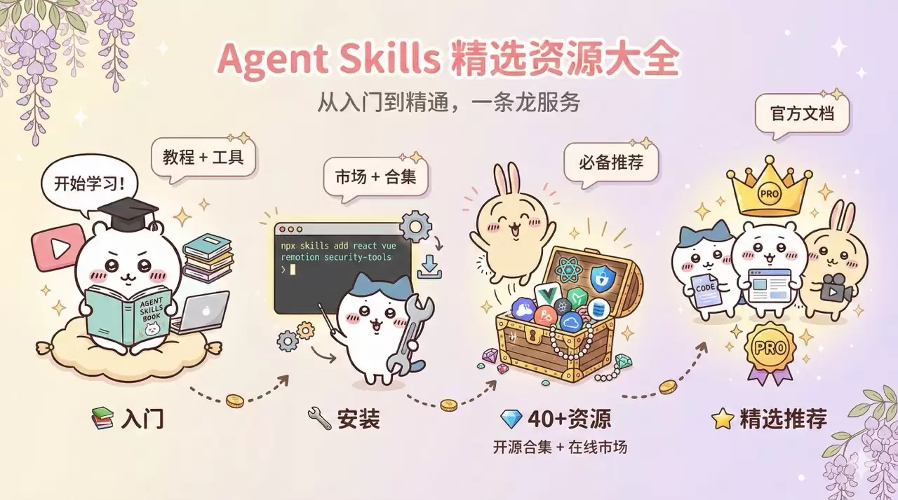 40 个 Agent Skills 精选资源:入门教程 + 实用工具 + 必装推荐