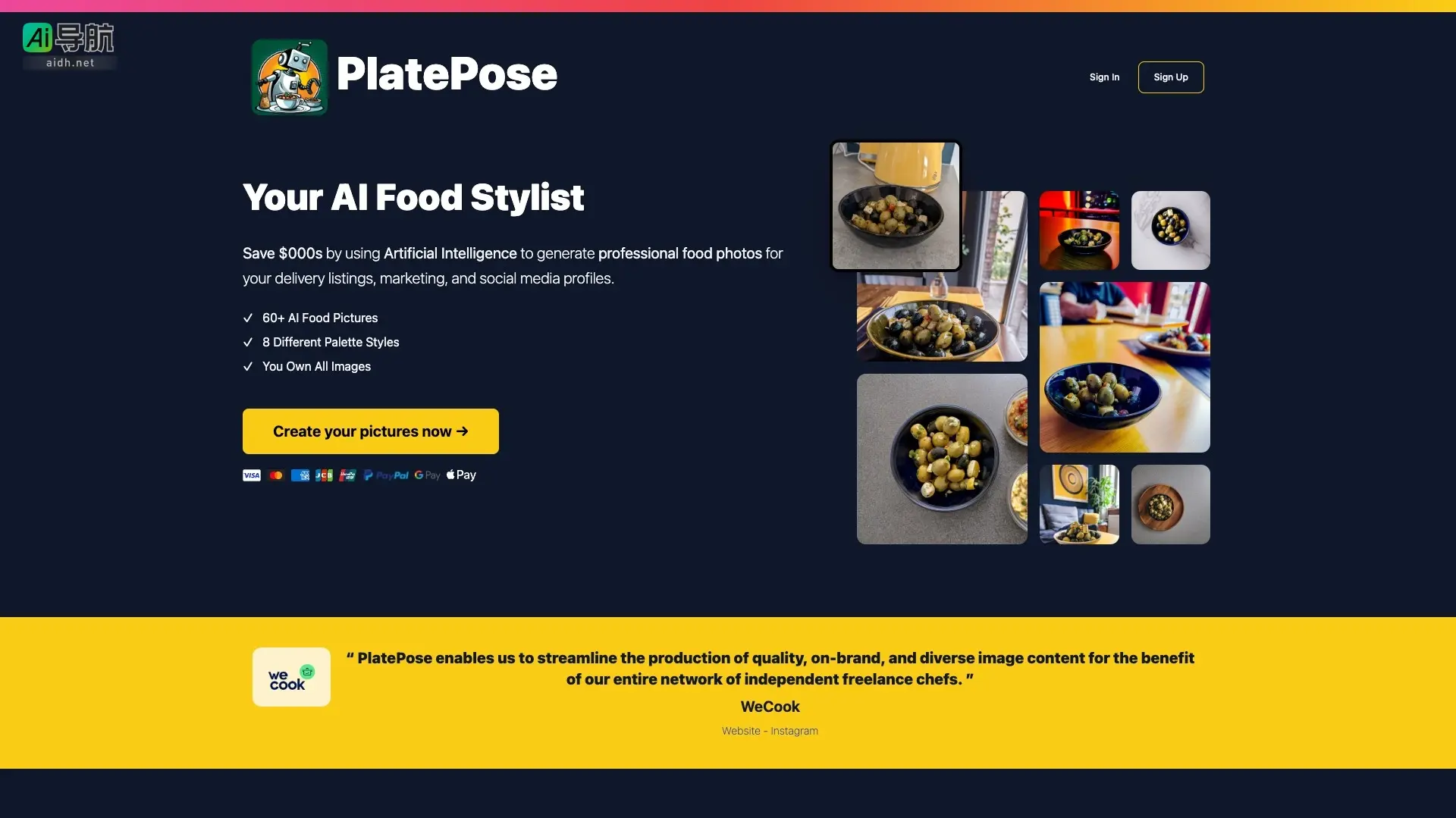 PlatePose 利用AI生成多样化的专业食品图片，帮助餐饮商家提升市场营销效果