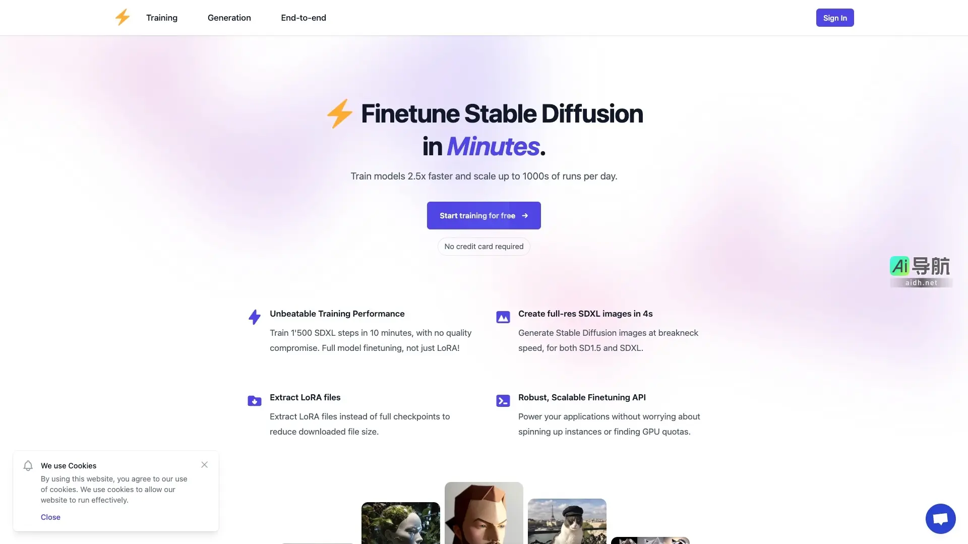 dreamlook ai 提供高效、便捷的Stable Diffusion模型训练与图像生成服务