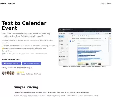 Text to Calendar