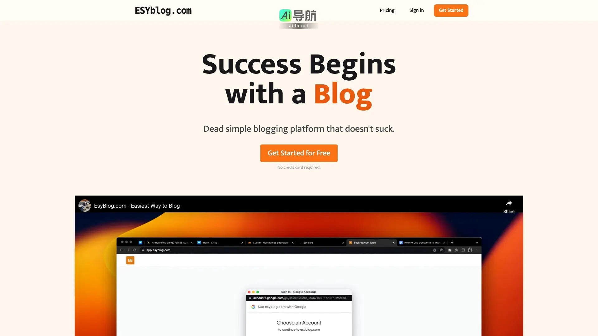 EsyBlog 提供简单易用的博客平台，助你轻松创建个性化博客，年费仅29美元