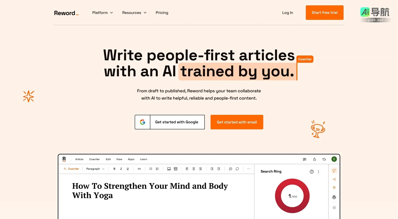 Reword: AI Writer For People Reword通过个性化AI协作,帮助用户高效创作可信赖的优质内容