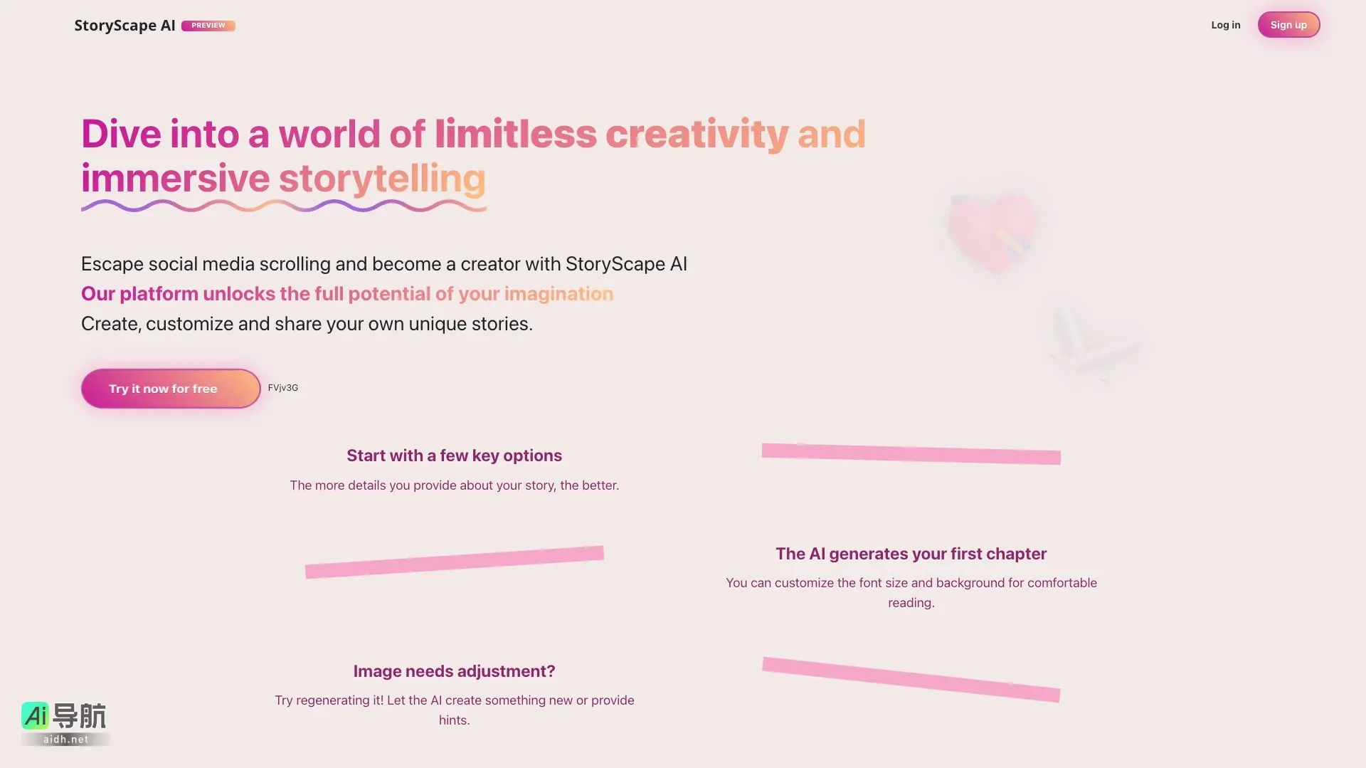 StoryScape AI 创作、定制、分享独特故事的平台，激发无限创意