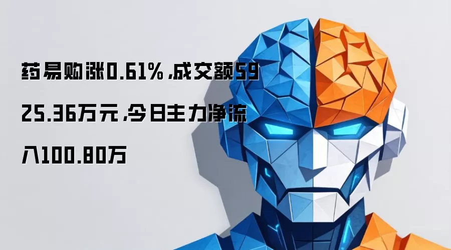 药易购涨0.61%,成交额5925.36万元,今日主力净流入100.80万