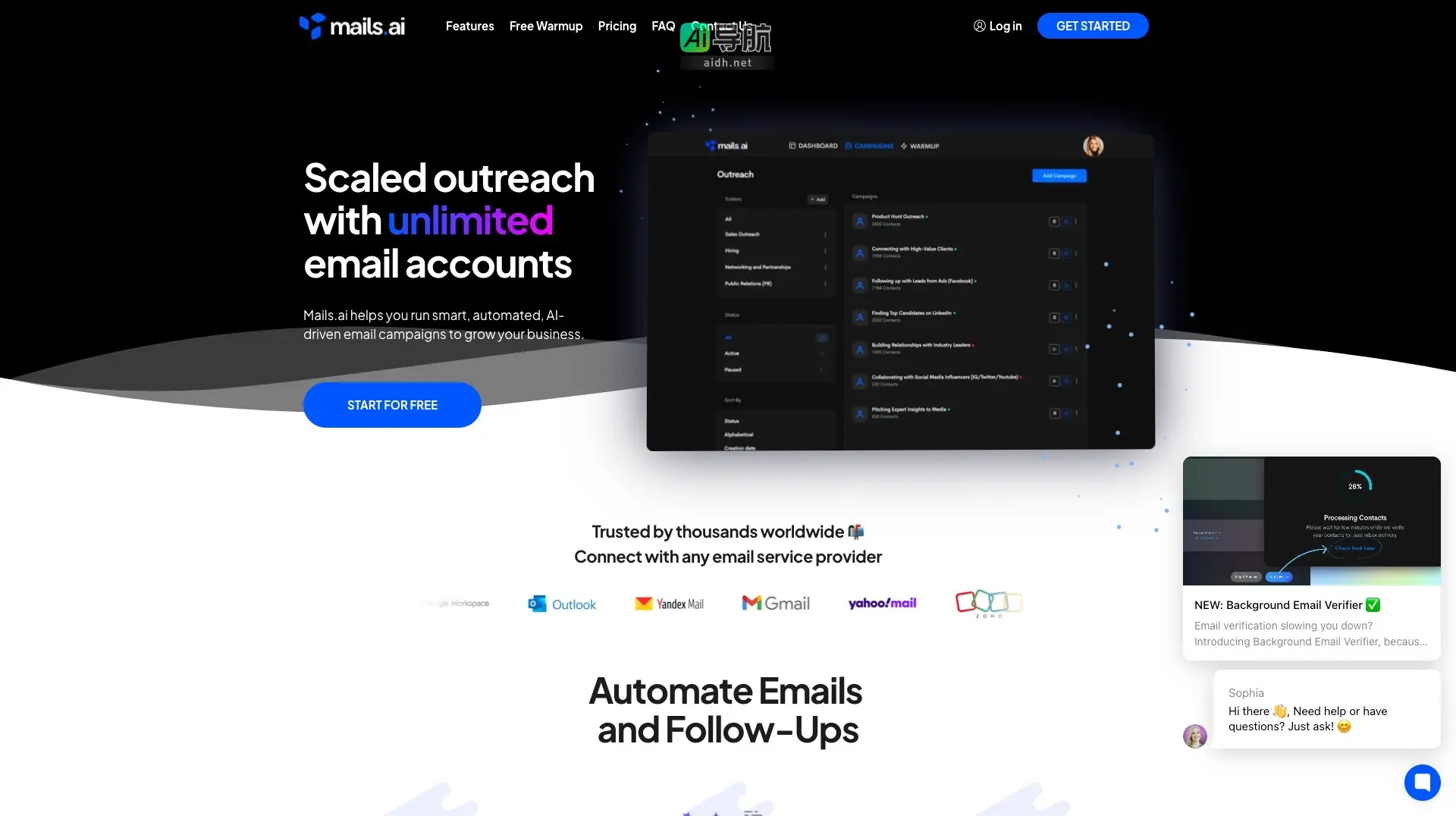 Mails.ai 提供智能自动化邮件营销，助力企业高效拓展业务