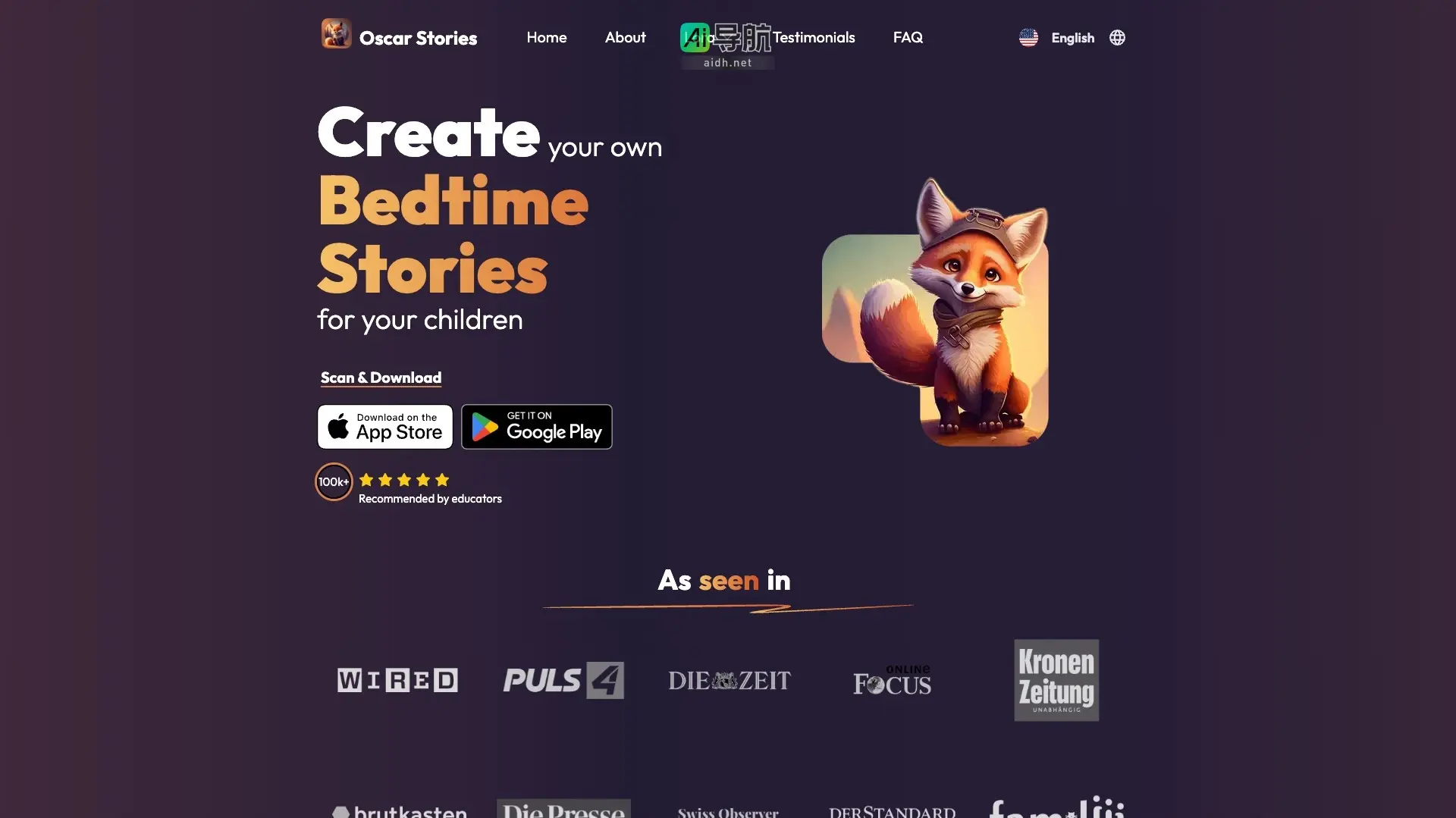 Oscar Stories 个性化儿童睡前故事生成器,寓教于乐,激发想象力