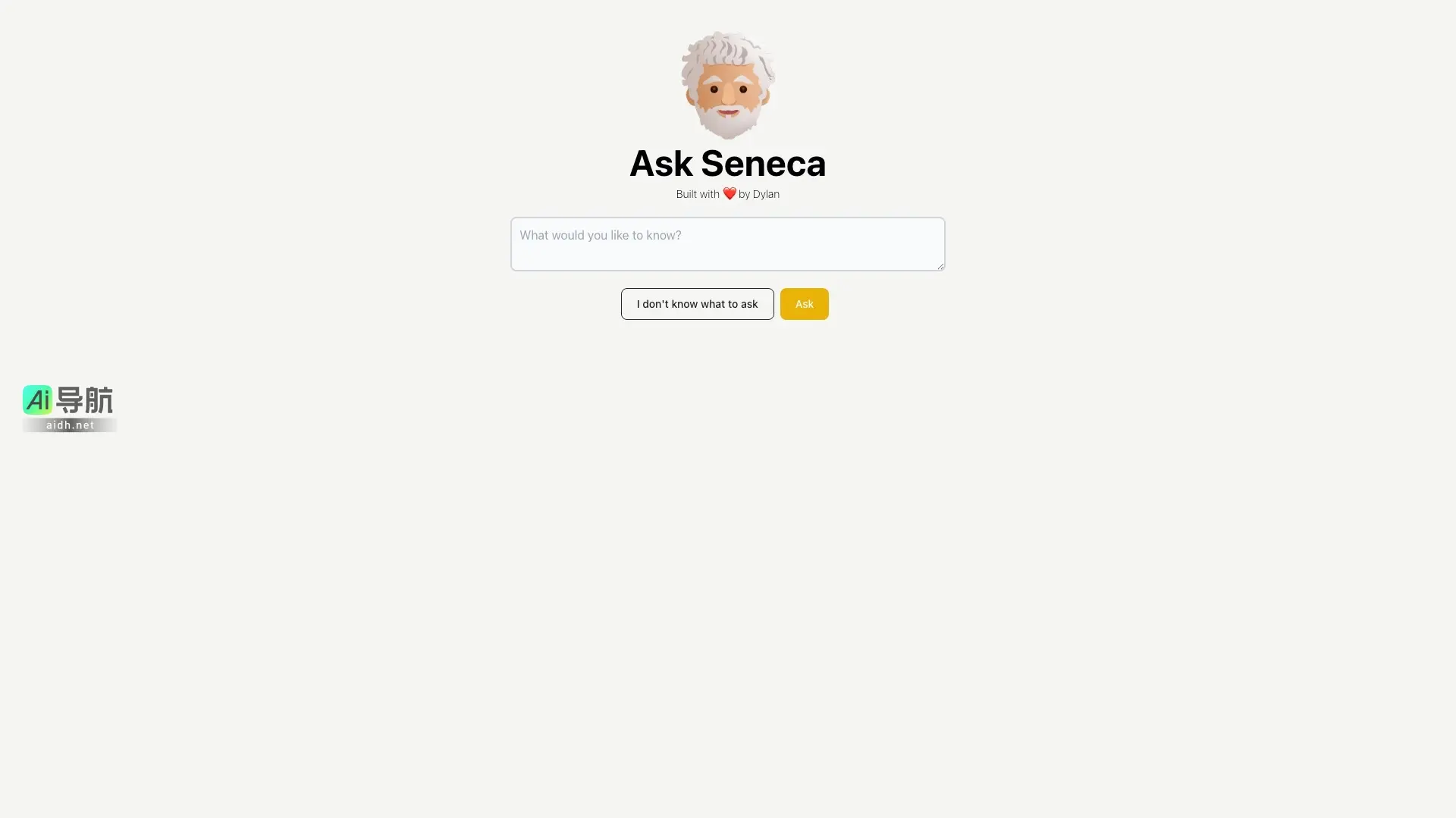 Ask Seneca 提供一个简洁的平台，帮助用户提出问题并获取灵感