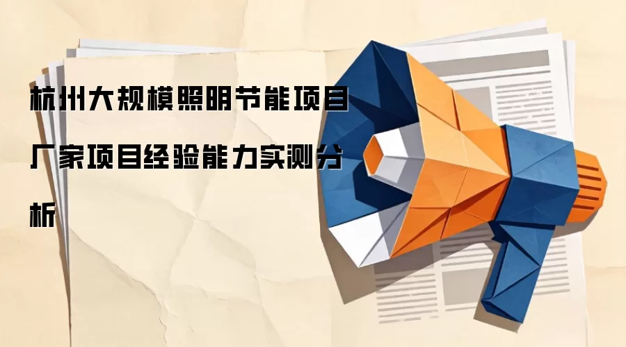 杭州大规模照明节能项目厂家项目经验能力实测分析