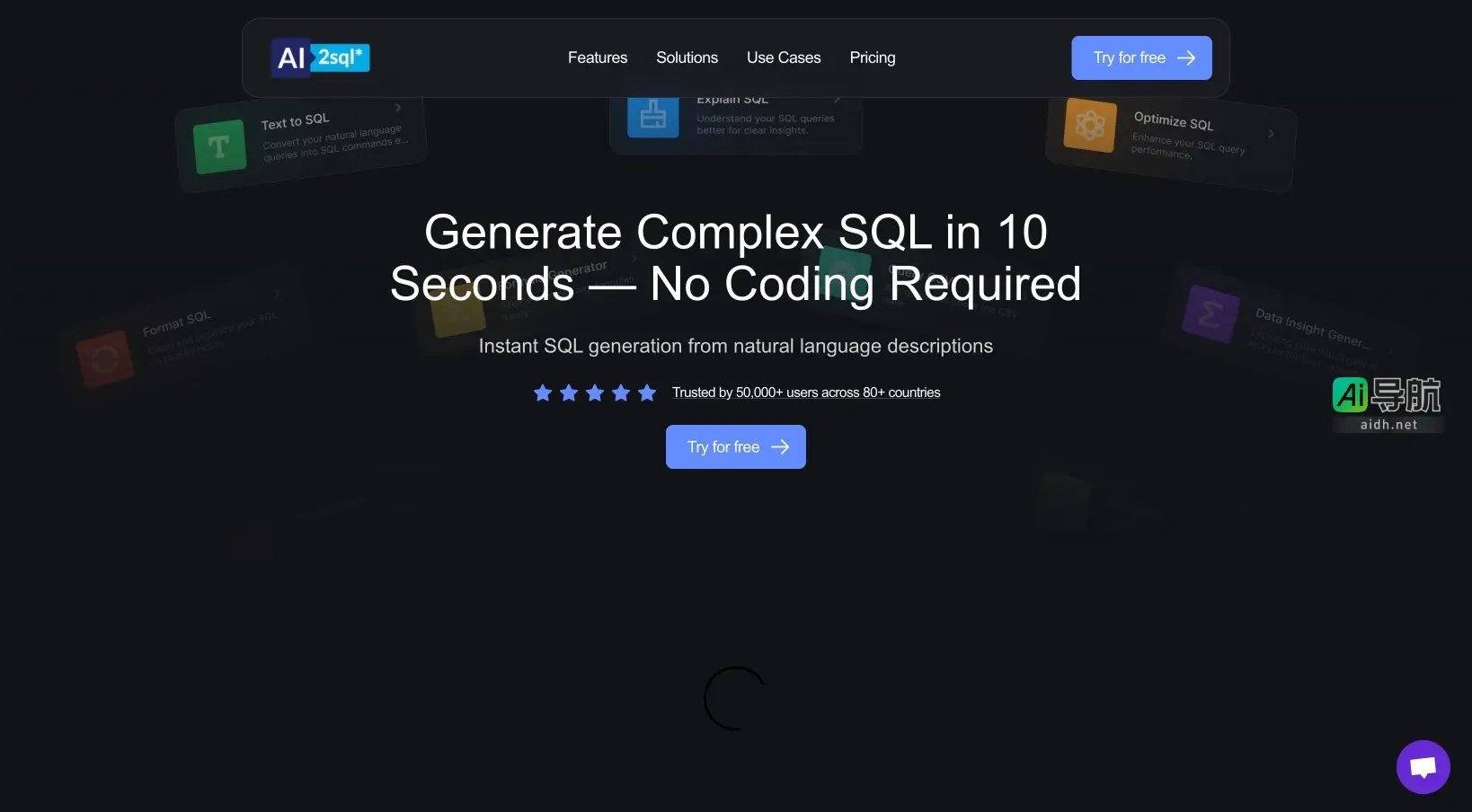 AI 2 SQL Query 将自然语言转换为SQL查询，简化数据库操作，提升工作效率