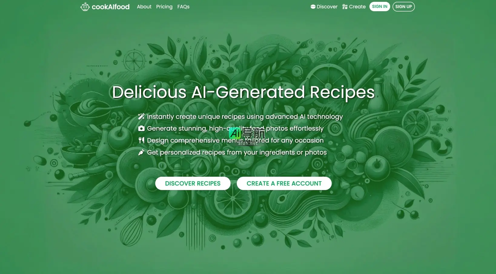 cook AI food 通过AI技术生成独特美食食谱,轻松创造个性化菜单与高清美食照片