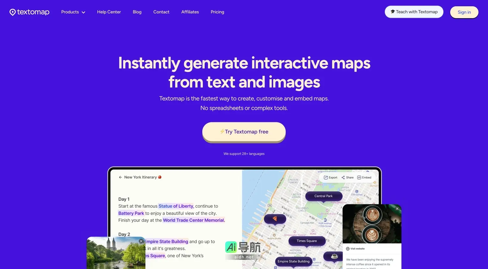 Textomap 通过AI技术简化地图创建与嵌入，助力用户快速可视化地理信息