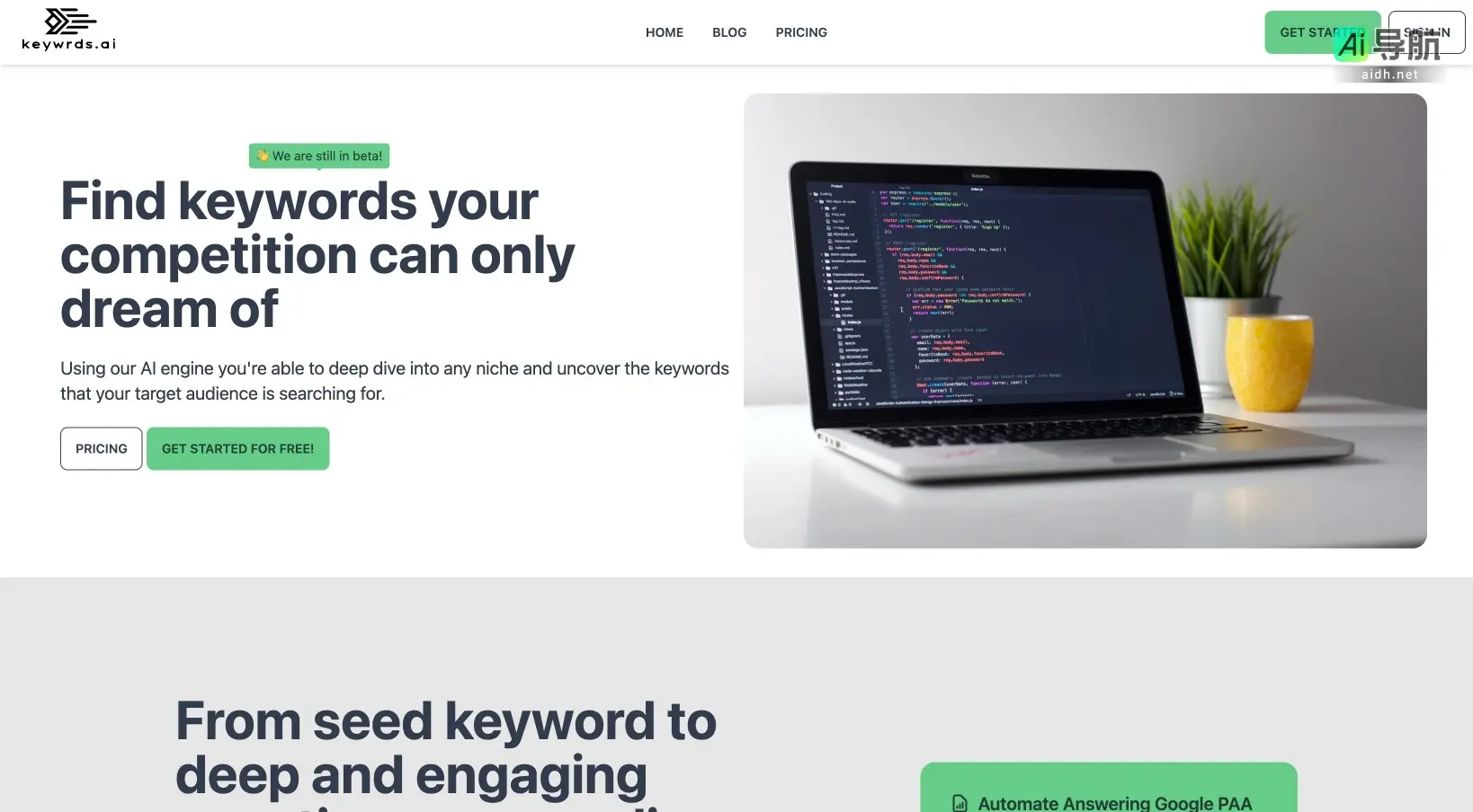 Keywrds ai Keywrds.ai利用AI技术帮助用户挖掘关键词,优化内容策略,提升网站流量