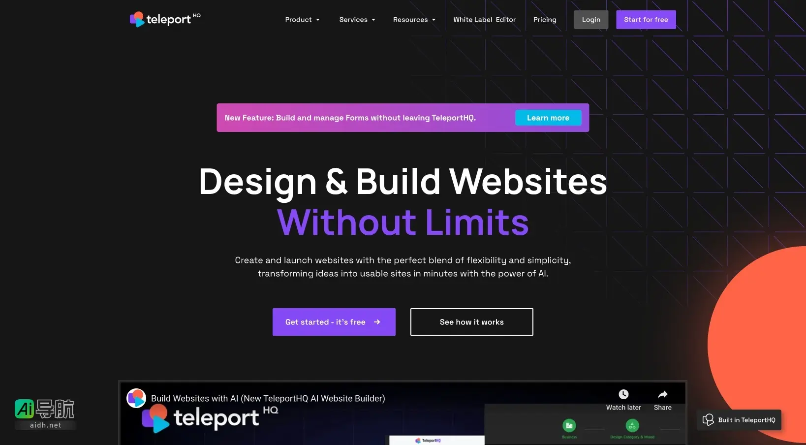teleporthq.io TeleportHQ是一个AI驱动的低代码网站构建平台,简化设计与开发流程,快速发布高质量静态网站