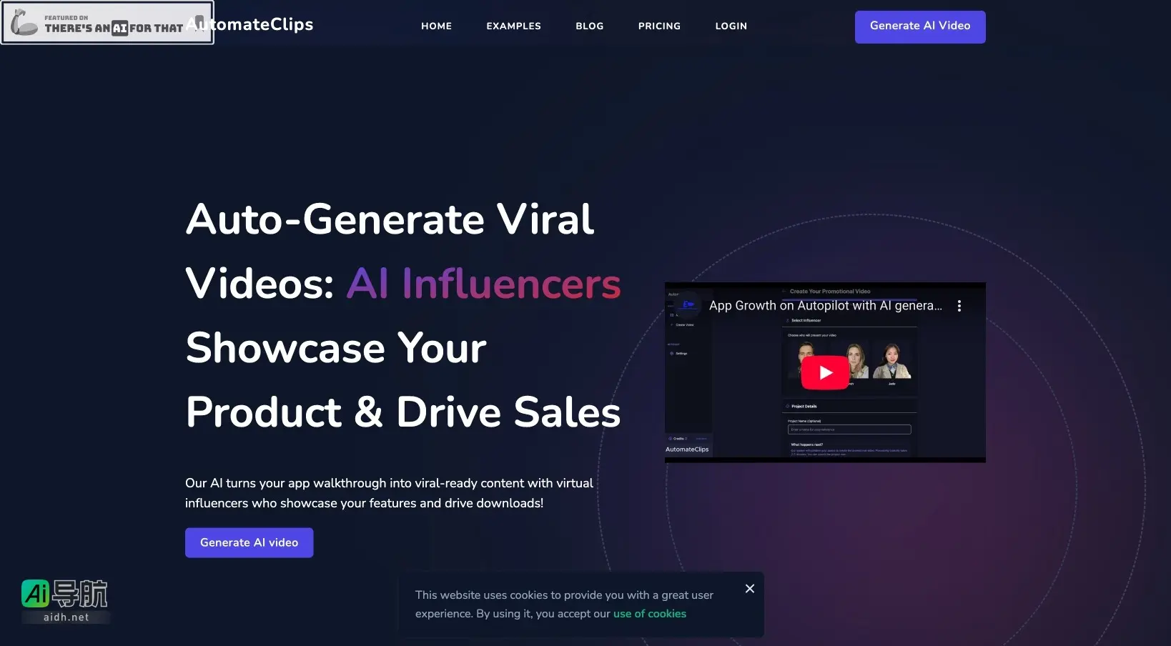 AutomateClips 通过AI生成视频,帮助应用推广与销售,快速制作病毒式营销内容