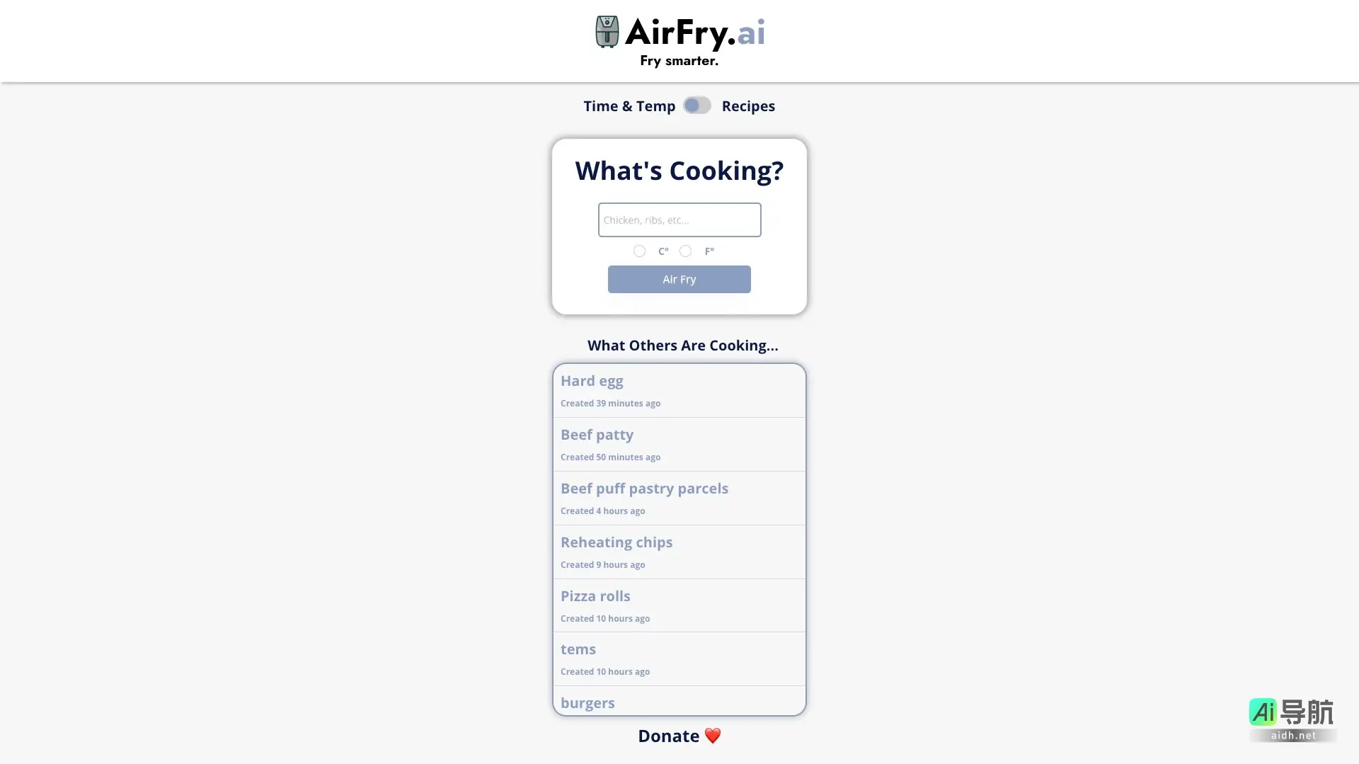 AirFry.ai 提供智能空气炸锅食谱,优化烹饪时间与温度