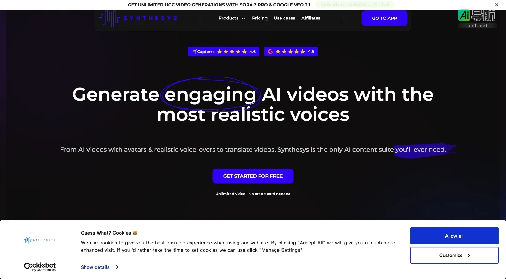 Synthesys 提供高效生成AI视频和语音的解决方案，助力品牌传播与内容创作