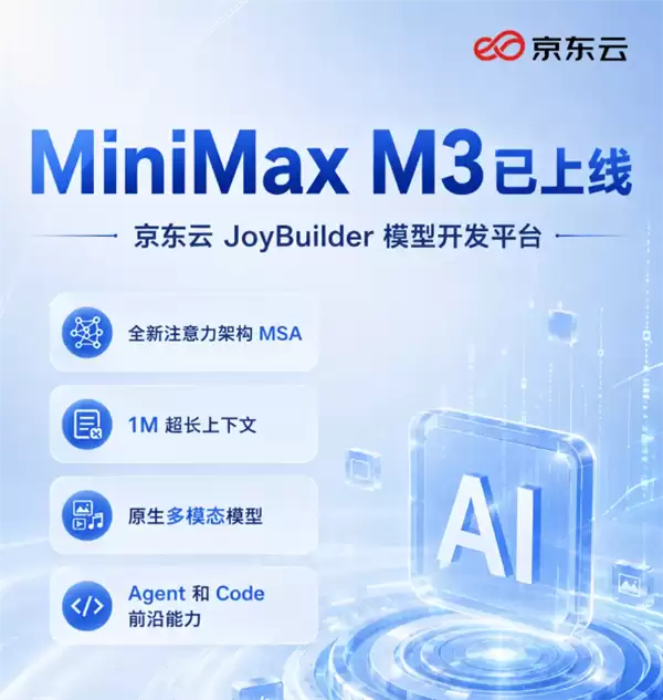 京东云率先上线MiniMax M3:显著提升模型推理吞吐